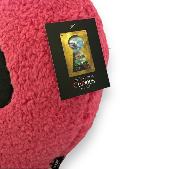 Cynthia Rowley Sherpa Sugar Skull / Halloween Neon Pink Throw Pillow - Picture 4 of 6